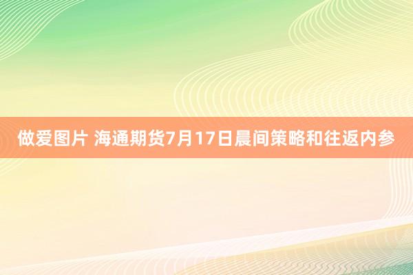 做爱图片 海通期货7月17日晨间策略和往返内参