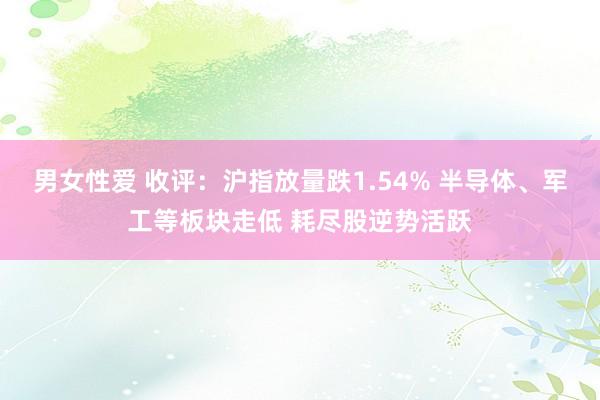 男女性爱 收评：沪指放量跌1.54% 半导体、军工等板块走低 耗尽股逆势活跃