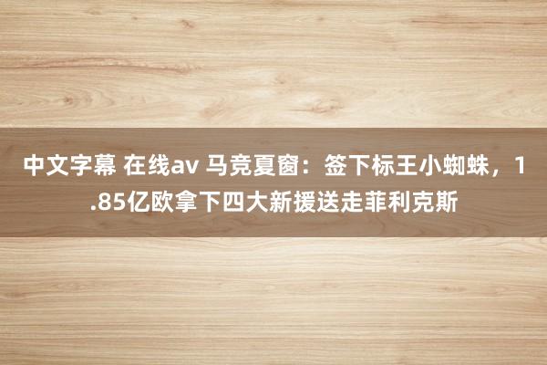 中文字幕 在线av 马竞夏窗：签下标王小蜘蛛，1.85亿欧拿下四大新援送走菲利克斯