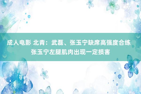 成人电影 北青：武磊、张玉宁缺席高强度合练  张玉宁左腿肌肉出现一定损害