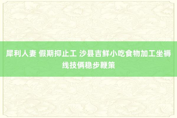 犀利人妻 假期抑止工 沙县吉鲜小吃食物加工坐褥线技俩稳步鞭策